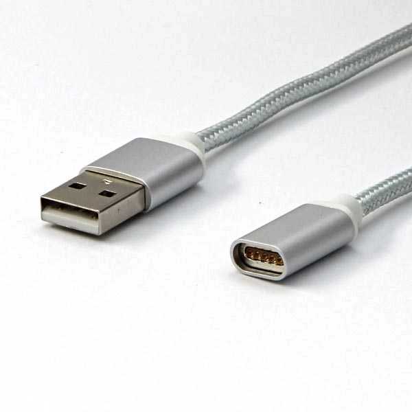 Neutralle Raudona Fighter Raudona Fighter USB-A USB laidas – magnetinis 1 m sidabrinis