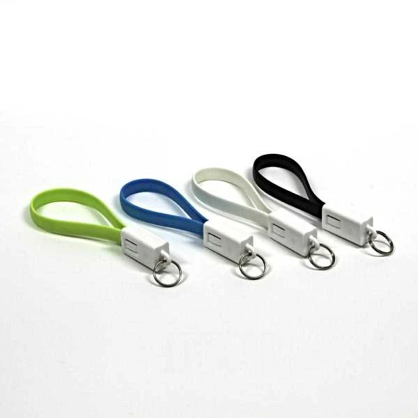 USB laidas (2.0), USB A M - microUSB (M), 49160, 0,2m, juoda, raktų pakabukas, EOL