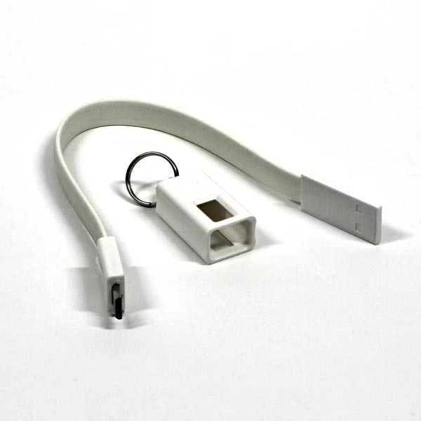 Lama Plus USB laidas (2.0), USB A M - microUSB (M), 0.2m, balta, raktų pakabukas, EOL
