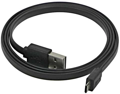 Logo USB laidas (2.0), USB A (M) reversable - microUSB reversable (M), 0,3m, plokščias, juoda, dvipusis, EOL