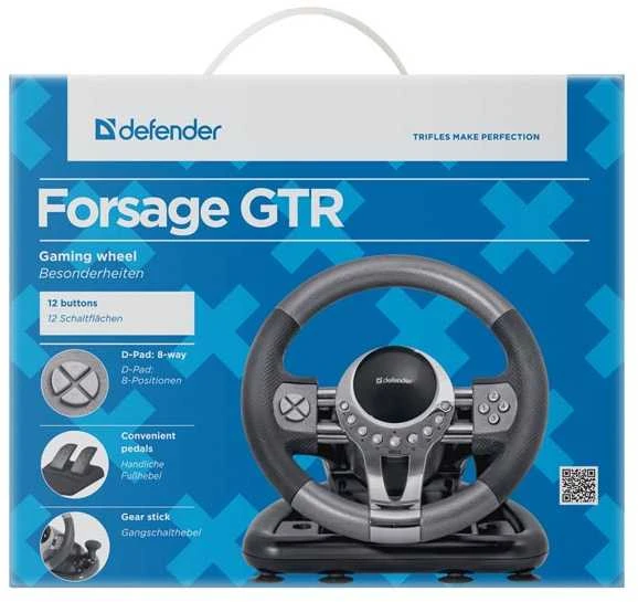 DEFENDER žaidimų ratas FORSAGE GTR USB 12 mygtukų pavarų dėžė
