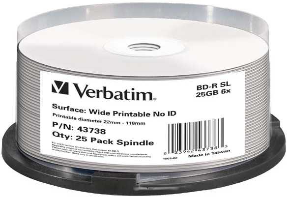 Verbatim BD-R 25 GB 6x25 vnt (43738)