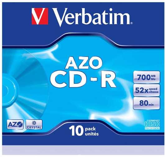 CD-R Verbatim [ brangakmenių dėklas 10 | 700 MB | 52x | Kristalas | DataLife+ AZO ]
