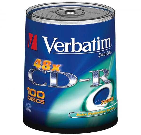 Kompaktinis diskas Verbatim CD-R 52x 700MB Extra protection 100 vnt.