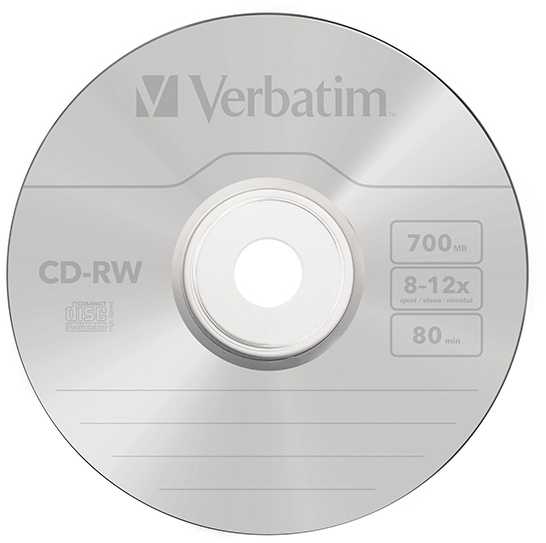 Verbatim CD-RW, 43148, SERL Scratch Resistant, 10-pack, 700MB, 12x, 80min., 12cm, bez możliwości nadruku, jewel box, do archiwizac