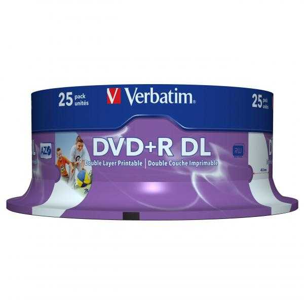 VERBATIM 25x DVD+R DL 8,5GB 8x Spindel platus spausdinimo paviršius