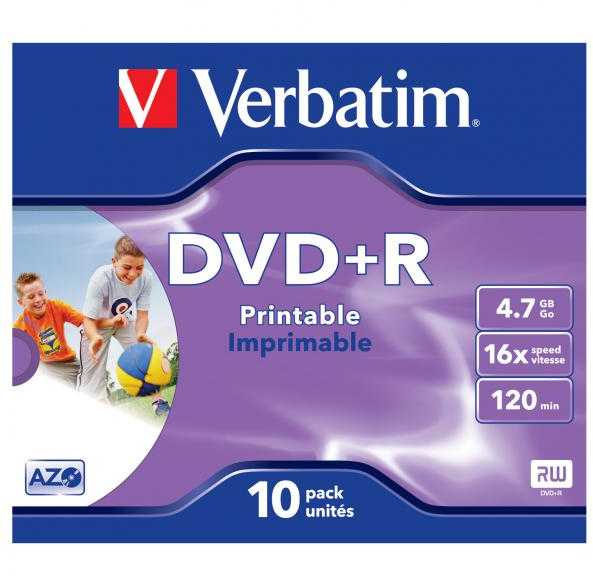 Verbatim 43508 neįrašytas DVD diskas 4,7 GB DVD+R 10 vnt