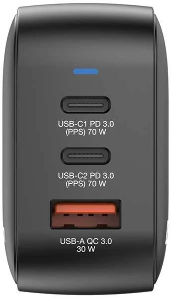 Verbatim, Įkroviklis GaN USB 3.0, USB C, pilka, 70W, wymienne antgaliai C,G,A
