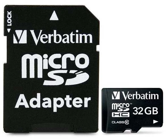 Micro SDHC atminties kortelė Verbatim 32GB, su adapteriu / V44083