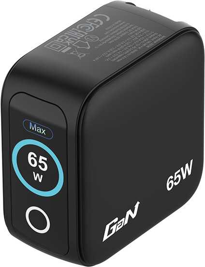 „Verbatim“, „Mini GaN“ įkroviklis su ekranu ir laidu, 2 x USB-C / 1 x USB-A, pilkas, 65 W, keičiami ES, JK, JAV kištukai