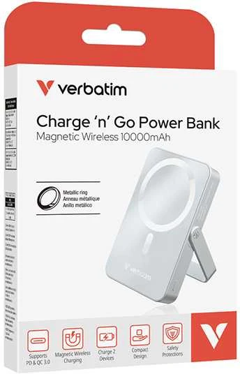 Powerbank Verbatim Charge n Go 10000mAh su stoveliu Magnetic Wireless mėlynos spalvos 32266