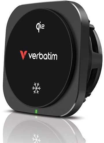 „Verbatim CND-02“ magnetinis belaidis automobilinis įkroviklis, įkrovimo stotelė, Qi2, juodas