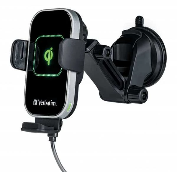 Automobilinis telefono laikiklis su beilaidžiu įkrovimu Verbatim FWC-02 15W Qi 49553