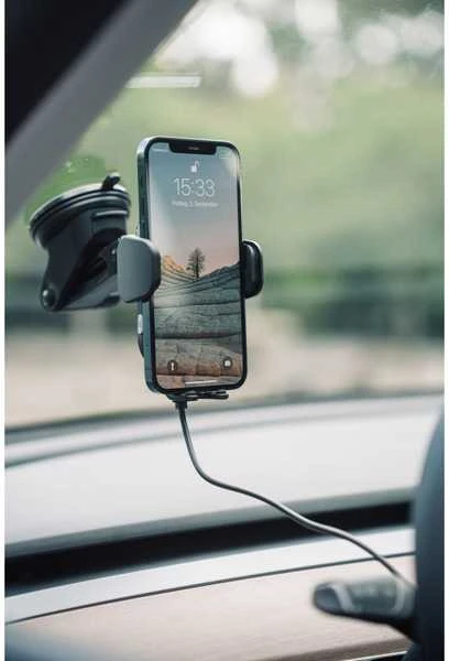 „Verbatim“ – automobilinis telefono laikiklis su belaidžiu įkrovikliu, „Qi“ technologija, juodas