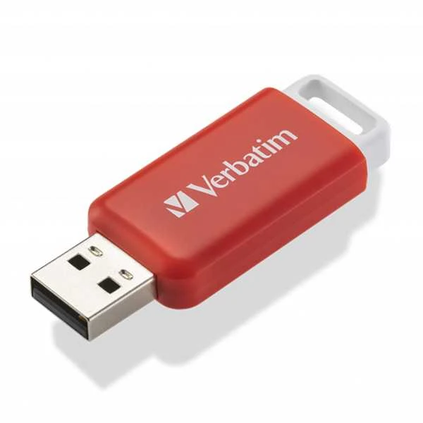 „Verbatim“ USB atmintinė, USB 2.0, 16 GB, „DataBar“, raudona, 49453, duomenų archyvavimui