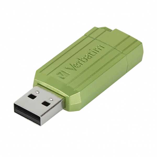 „Verbatim“ USB atmintinė, USB 2.0, 64 GB, Store,N,Go PinStripe, žalia, 49964, skirta duomenų archyvavimui