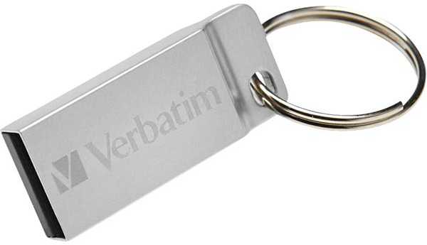 Verbatim USB atmintinė, USB 2.0, 64GB, Metal Executive, Store N Go, sidabrinė, 98750, USB A, su kilpele raktų pakabukui