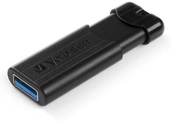 Verbatim USB atmintinė, USB 3.0, 16GB, PinStripe, Store N Go, juoda, 49316, USB A, su ištraukiama jungtimi