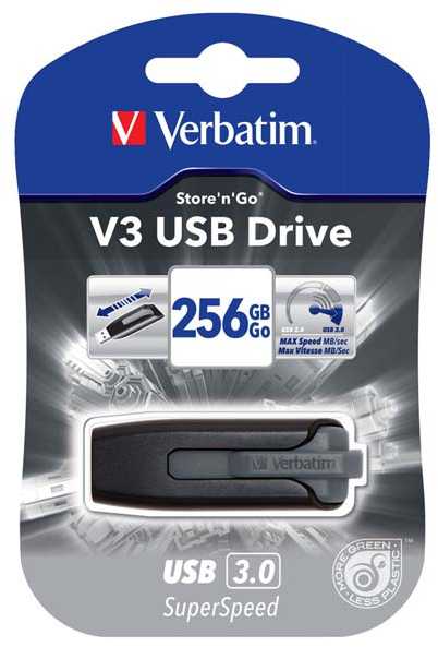USB 3.0 atmintis Verbatim Store 'n' Go V3, 256 GB / V49168