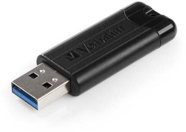 Verbatim USB atmintinė, USB 3.0, 256 GB, PinStripe, Store N Go, juoda, 49320, USB A, su ištraukiama jungtimi