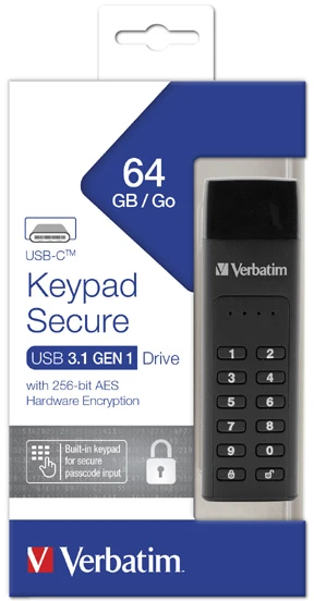 Pendrive Verbatim Klaviatūra saugi, 64 GB (49431)
