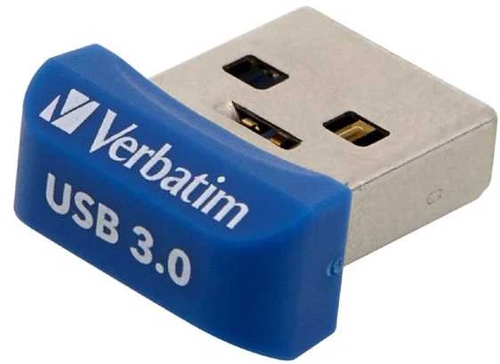 Verbatim USB atmintinė, USB 3.0, 32 GB, nano, Store N Stay, mėlyna, 98710, USB A