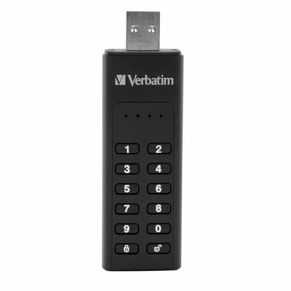 External drive Verbatim klaviatūra Secure USB 3.2 Gen 1 32GB juodos spalvos 49427