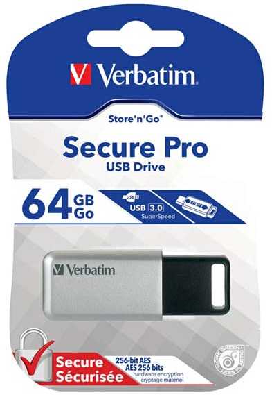 Verbatim Store 'n' Go Secure Pro 64GB USB 3.0 USB atmintinė