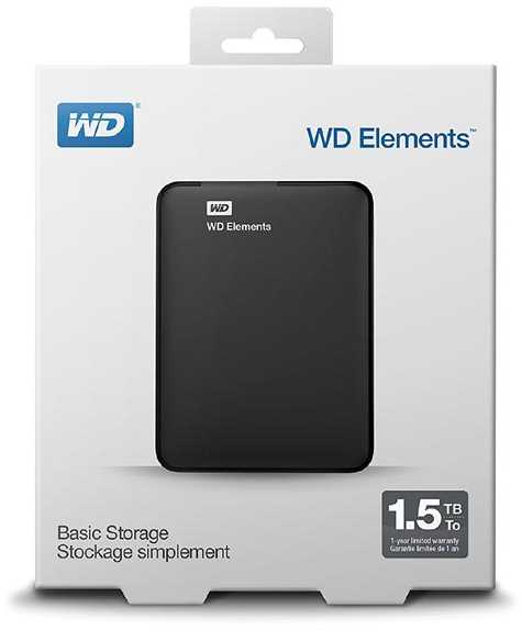 Kietasis diskas Dysk zewnętrzny HDD Western Digital Elements 1.5TB Juodas (WDBU6Y0015BBKEESN)