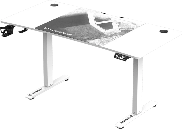 Žaidimų stalas Ultradesk LEVEL V2, 140 x 68 cm, Baltos spalvos