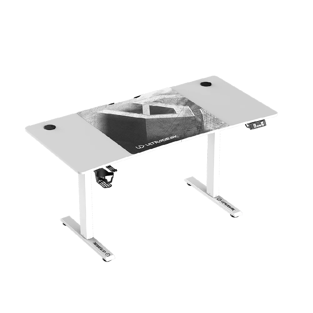 Žaidimų stalas Ultradesk LEVEL V2, 140 x 68 cm, Baltos spalvos