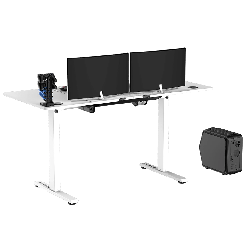 Žaidimų stalas Ultradesk LEVEL V2, 140 x 68 cm, Baltos spalvos