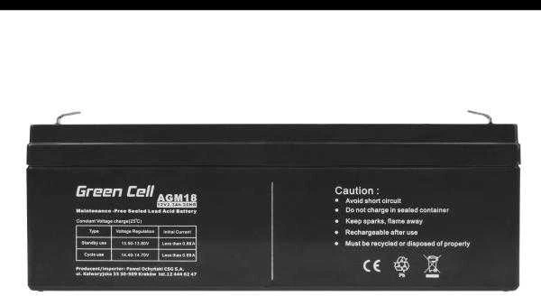 Green Cell Žalias Cell Žalias CELL Baterija AGM 12V 2,3 Ah