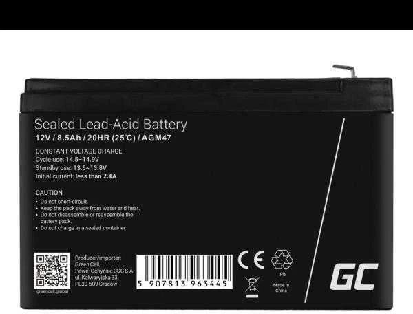 Green Cell Žalias Cell Žalias CELL Baterija AGM VRLA 12V 8.5Ah