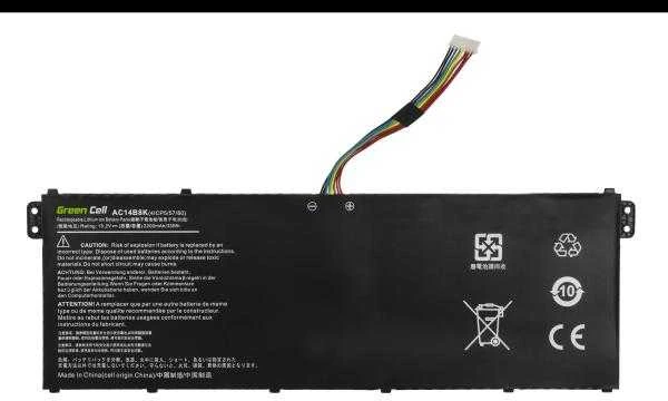 Green Cell Žalias Cell GREENCELL Baterija AC14B3K AC14B8K, skirta Acer Aspire 5 A515 A517 R15 R5-571T Spin 3 SP315-51 SP513-51 Swift 3 SF314-52
