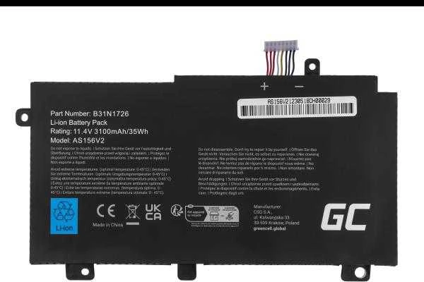 Žalias Cell Žalias Cell baterija B31N1726, skirta Asus TUF Gaming FX504 FX504G FX505 FX505D FX505G A15 FA506 A17 FA706