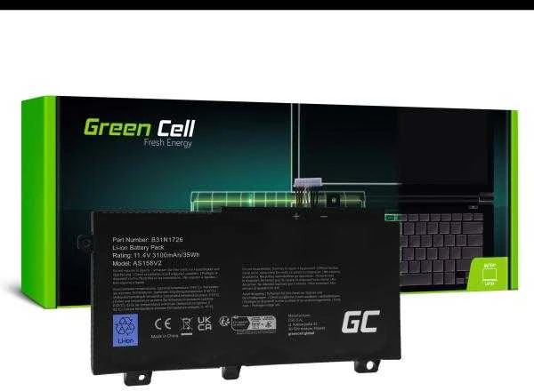 Žalias Cell Žalias Cell baterija B31N1726, skirta Asus TUF Gaming FX504 FX504G FX505 FX505D FX505G A15 FA506 A17 FA706