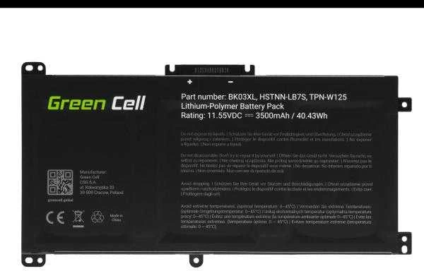 Green Cell Žalias Cell Žalias Cell BK03XL akumuliatorius, skirtas HP Pavilion x360 14-BA 14-BA015NW 14-BA022NW 14-BA024NW 14-BA102NW 14-BA104NW