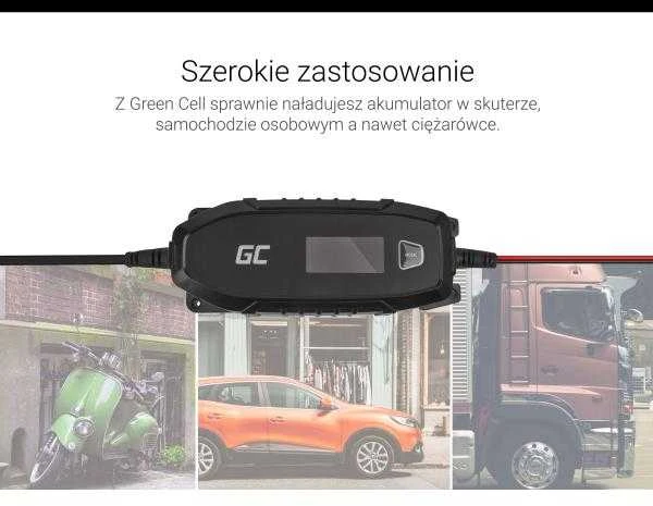 Green Cell Žalias Cell Žalias Cell akumuliatoriaus įkroviklis - su išmaniąja diagnostikos funkcija - 6-12V/4A/120Ah