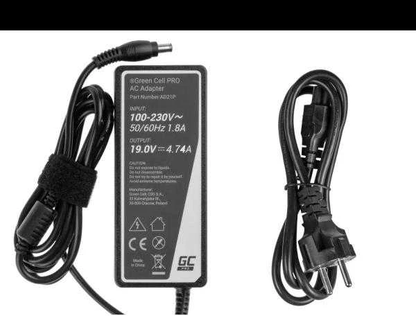 Žalias Cell GREENCELL AD21P Žalias Cell Pro įkroviklis / kintamosios srovės adapteris, skirtas Samsung 90W 19V 4.74A 5.5mm-3.0mm