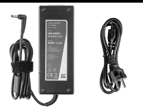 Žalias Cell GREENCELL AD22P maitinimo įkroviklis Žalias Cell PRO 19V 6.3A 120W, skirtas Asus G56 G60 K73 K73S K73S