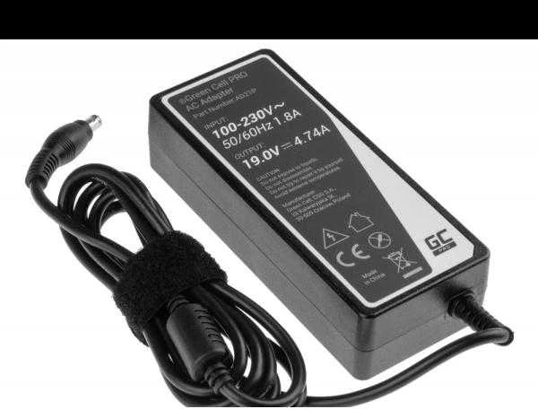 Žalias Cell GREENCELL AD21P Žalias Cell Pro įkroviklis / kintamosios srovės adapteris, skirtas Samsung 90W 19V 4.74A 5.5mm-3.0mm