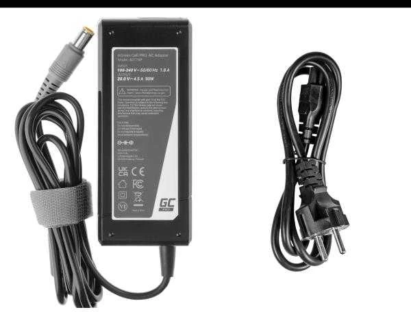Žalias Cell Žalias Cell PRO įkroviklio kintamosios srovės adapteris skirtas Lenovo ThinkPad T410 T420 T510 T520 T530 T60 T61 R60 R61 W510 W520 X201 20V 4.5A 90W