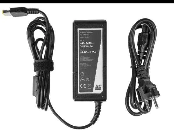 GREENCELL AD38AP Maitinimo šaltinis Žalias Cell PRO do Lenovo 20V 3.25A 65W Slim tip
