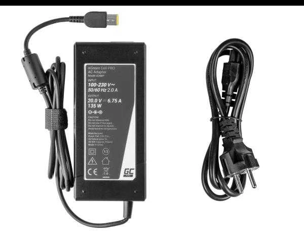 GREENCELL AD68P įkroviklis / kintamosios srovės adapteris Žalias Cell PRO 20V 6.75A 135W, skirtas Lenovo Y70 Y50-70 Y70 Y70