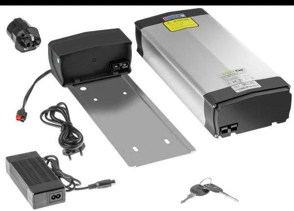Green Cell Žalias Cell Žalias Cell® elektroninio dviračio akumuliatorius 36V 20Ah Li-Ion galinis stovas su įkrovikliu
