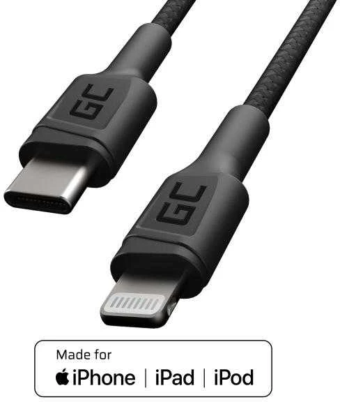 Green Cell Žalias Cell GREENCELL KABGC07 Kabelis GC Power Stream USB-C - Lightning 100 cm su maitinimo tiekimu