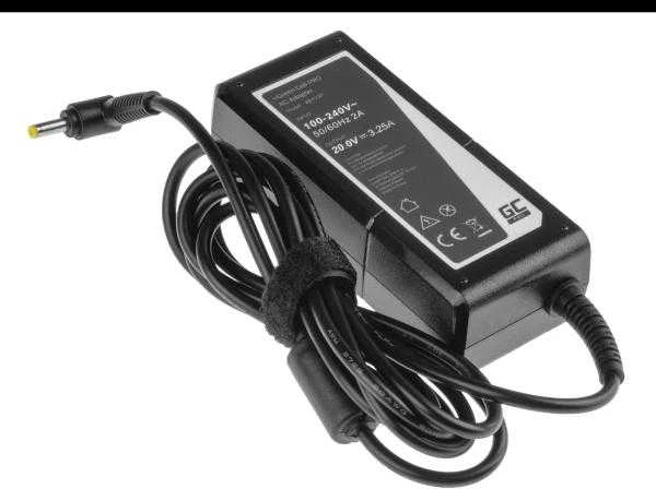 GREENCELL AD123P Žalias Cell PRO įkroviklis / kintamosios srovės adapteris, skirtas Lenovo 65W / 20V 3.25A / 4.0mm-1.7mm
