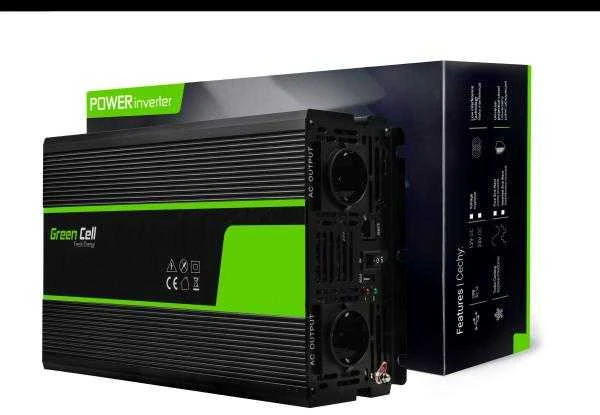 Inverteris 12V/230V 1500W/3000W sinusinė išėjimo įtampa Green Cell