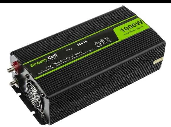 Green Cell Žalias Cell Inverteris 24V/230V 1000W/2000W Sinusinė išėjimo įtampa Žalias Cell